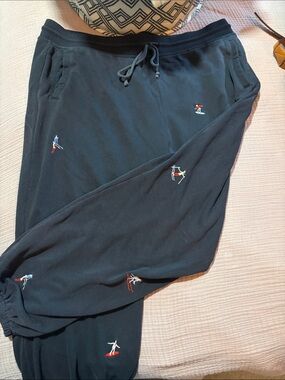 Lou & Grey Black Embroidered Ski Jogger Pants